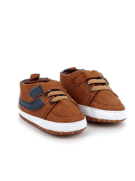 Happy Baby Βρεφικά Sneakers Αγκαλιάς Καφέ