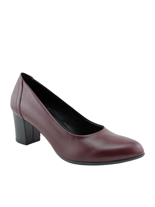 Milanos Leather Burgundy Heels