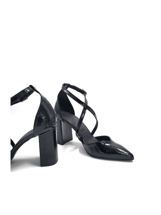 Pumps mit Riemchen Schwarz