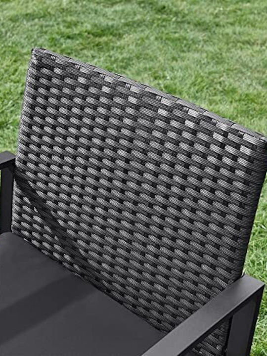 Living Room Set For Small Outdoor Spaces 3 Pieces Black
