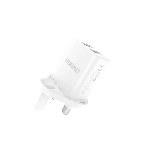 Dudao Battery Charger with 2 USB-A Output Ports and USB-C Cable White