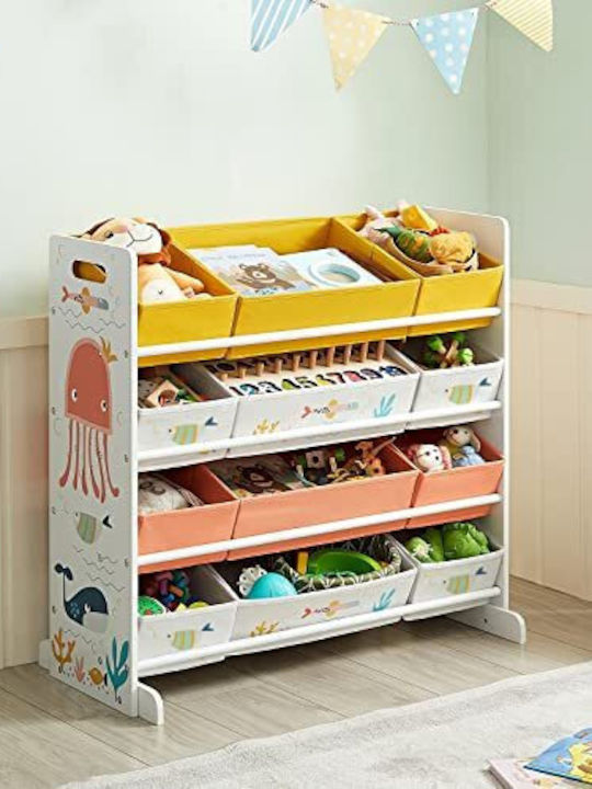Songmics Система за съхранение на играчки Бял 86x26.5x78см 1бр