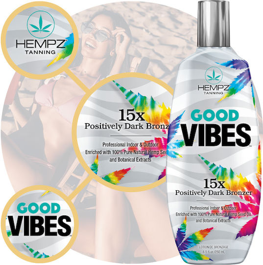 Hempz Good Vibes 15x Positively Dark Bronzer Self Tanning Lotion Body Dark