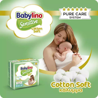 Babylino Tape Diapers Sensitive Cotton Soft Sensitive No. 5+ for 12-17 kgkg 126pcs