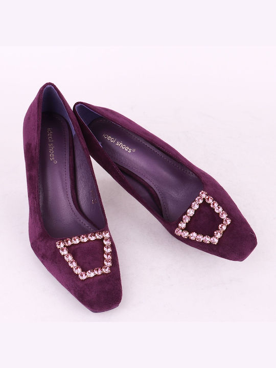 Ideal Shoes Purple Heels