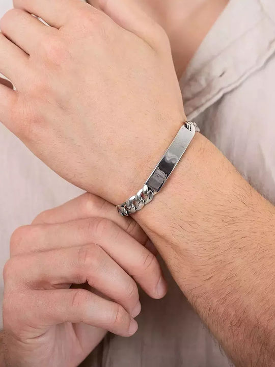 Oxzen Herren Armband Id aus Silber