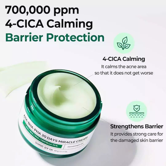 Some By Mi AHA.BHA.PHA 30 Days Miracle Light Cremă Hidratantă și Regulatorie pentru Față Împotriva Imperfecțiunilor cu Centella Asiatica 60gr