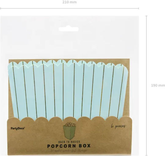PartyDeco Σετ 6 Χάρτινα Κουτιά Popcorn 7x7x12.5εκ.