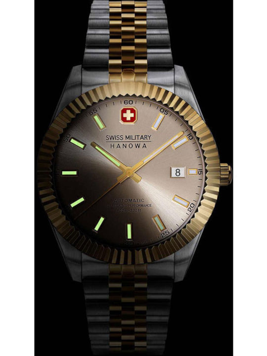 Swiss Military Hanowa Herrenuhr Automatisch mit Silbernem Rostfreiem Stahlarmband