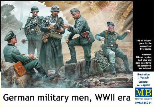 Master Box ''german Military Men'' Wwii Era Modeling Figure in Scale 1:35