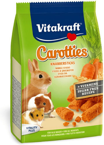 Vitakraft Behandelt für Meerschweinchen / Hase / Eichhörnchen / Hamster mit Karotte Carotties 50gr 350417