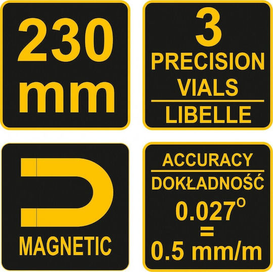 Vorel 16301 Kunststoff Wasserwaage Magnetisch mit 3 Augen
