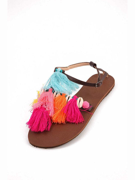 TOSCANA SANDALS WITH COLORED TASSELS