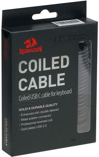 Redragon A115B Type C USB Coiled Spring Wire Cable
