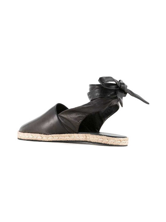 Moncler Leather Espadrilles Black