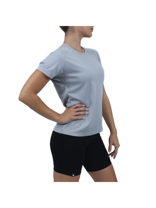 H&S Women's Athletic Blouse Short Sleeve Dri-Fit grey