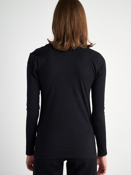 SugarFree Women's Athletic Blouse Long Sleeve Black