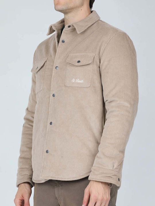 Chalet Дълъг Ръкав Рипсено Кадифе Overshirt Бежов