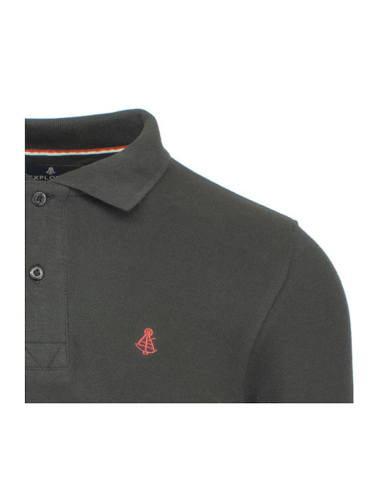 Polo Langarmbluse Schwarz
