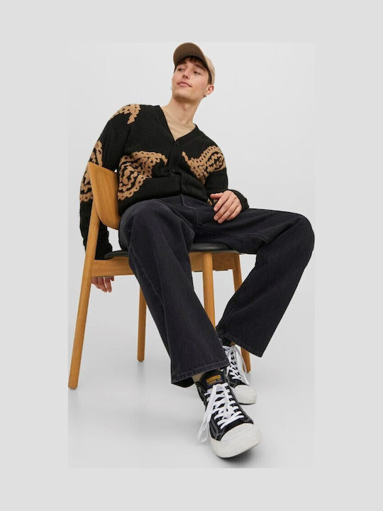 Ανδρικό Παντελόνι Τζιν με Loose Baggy Εφαρμογή Black
