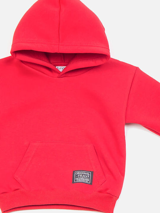 Trax Kids Sweatshirt with Hood and Pocket Red