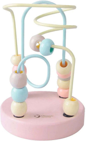 Classic World Maze Mini Labyrinth With Beads made of Wood for 18++ Months (Various Designs/Assortments of Designs) 1pc