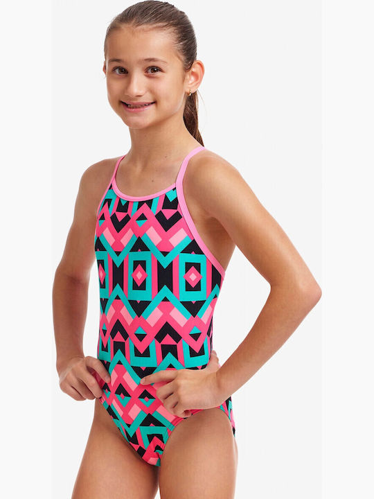 Funkita Square Stare Детски Бански Една част Розов
