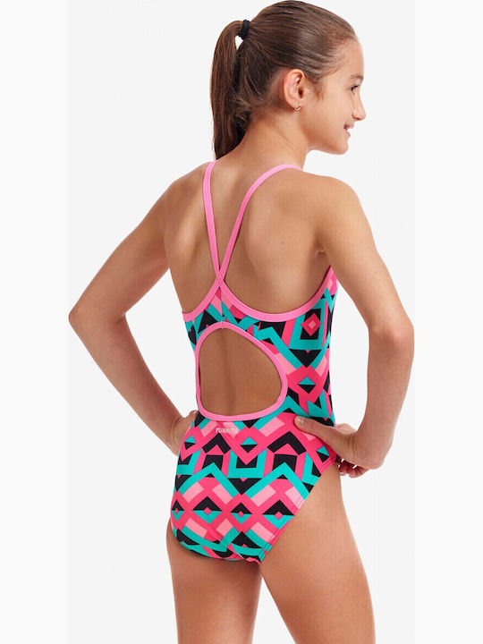 Funkita Square Stare Детски Бански Една част Розов