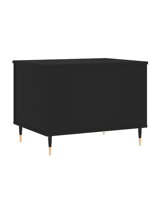 Rectangular Central Wooden Coffee Table with Lifting Mechanism Black W60xL44.5xH45cm
