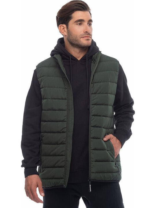 Sleeveless Jacket Puffer Khaki