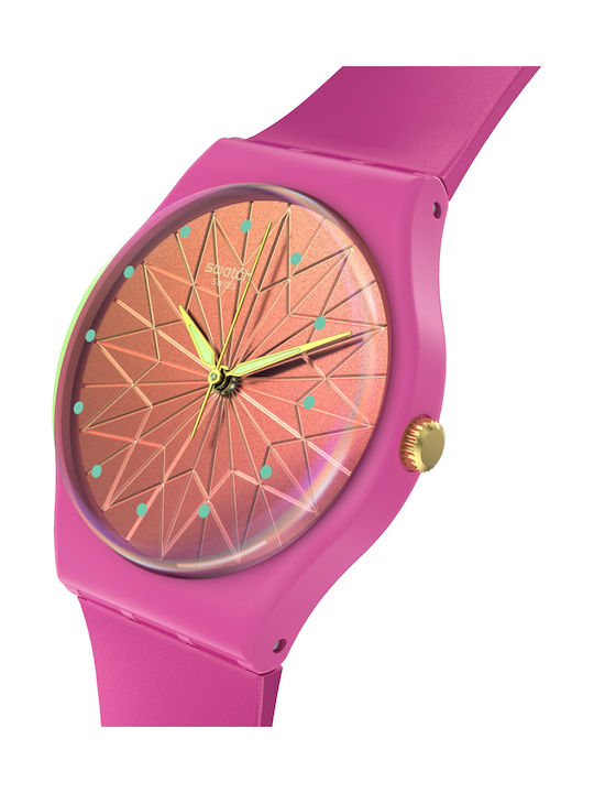 Swatch Swatch Women's Watch with Fuchsia Rubber Strap