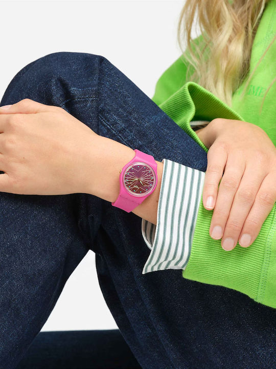 Swatch Swatch Women's Watch with Fuchsia Rubber Strap