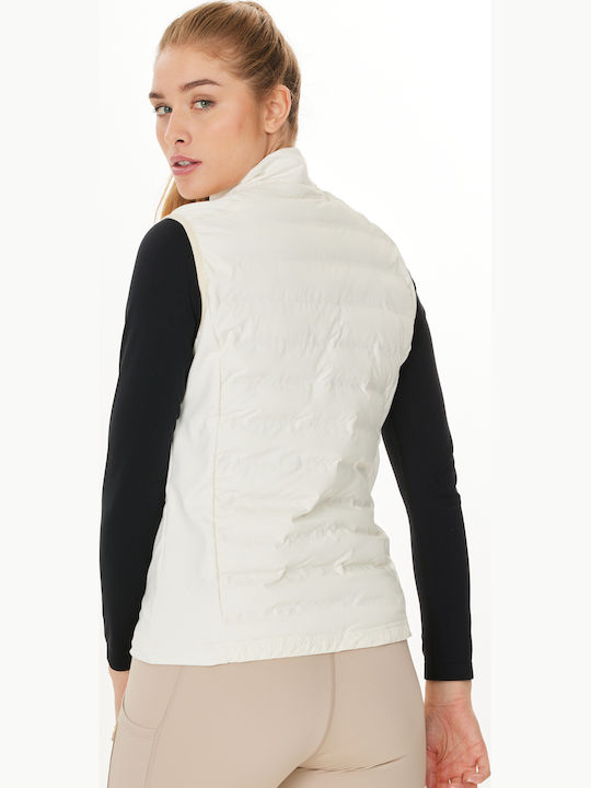 Kurz Damen Ärmellos Puffer Jacke Winddicht Whisper White - 1145.