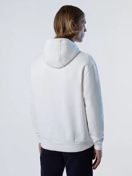 North Sails Men's Sweatshirt with Hood Off White