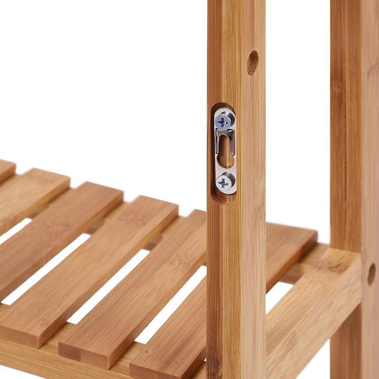 Songmics Boden Badezimmerregal Bamboo mit 3 Regalen 60x15x55cm
