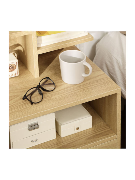 Wooden Bedside Table Beige 45x35x73cm