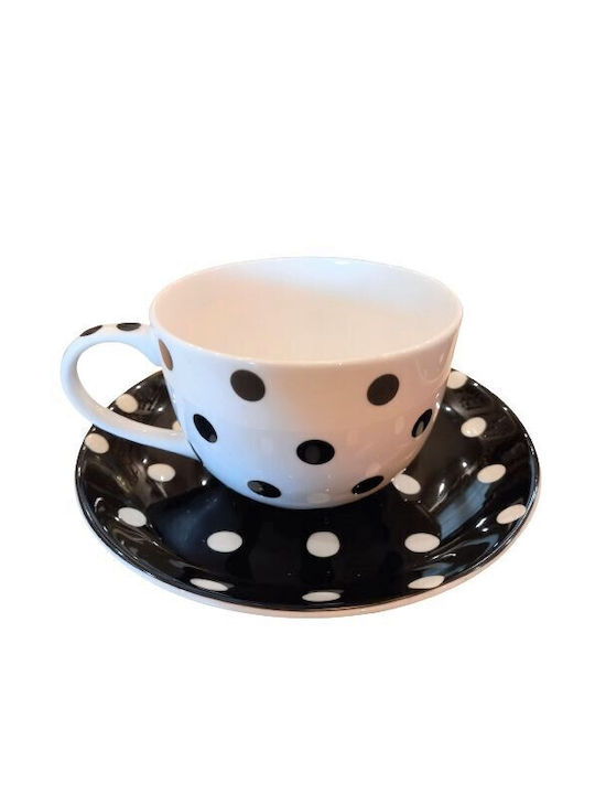 Easy-Life Set Tassen Kaffee aus Porzellan Schwarz 250ml 2Stück