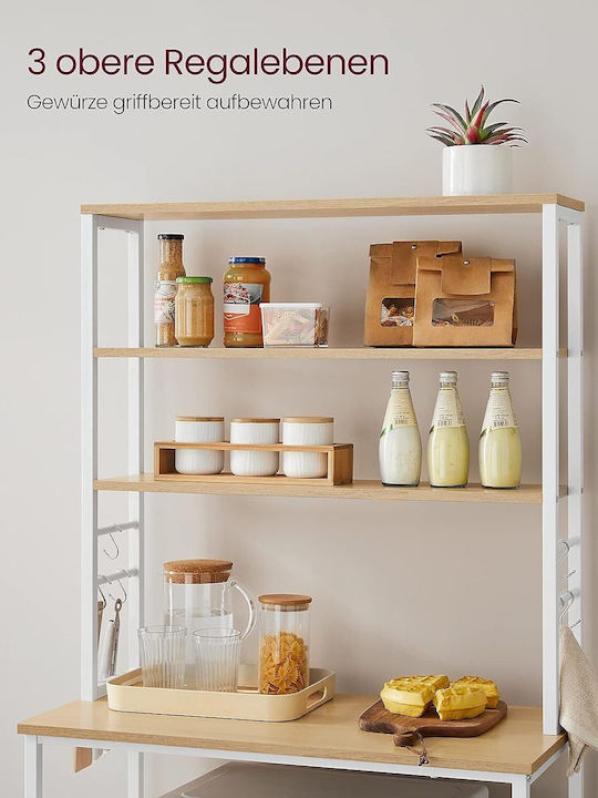 Vasagle Kitchen Rack Metallic 6 Tiers White 40x40x167cm