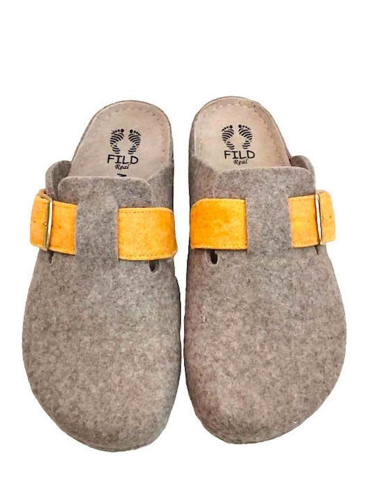 Anatomical Leather Women's Slippers Beige