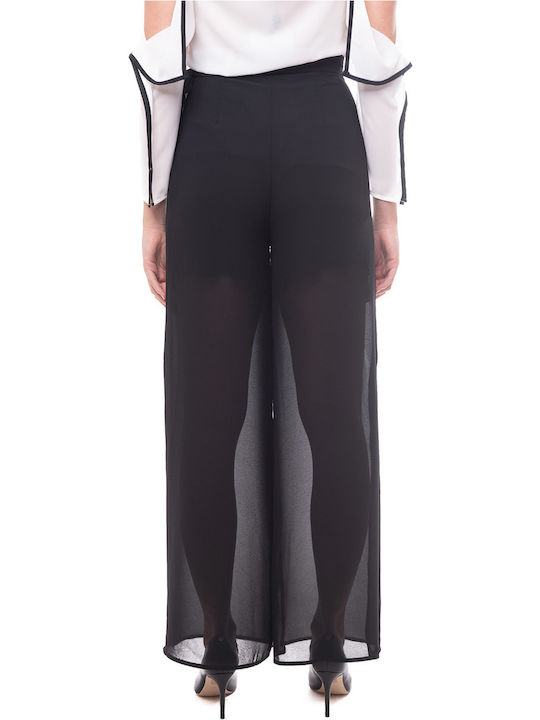 Artigli Damen Stoff Palazzo-Hose Schwarz