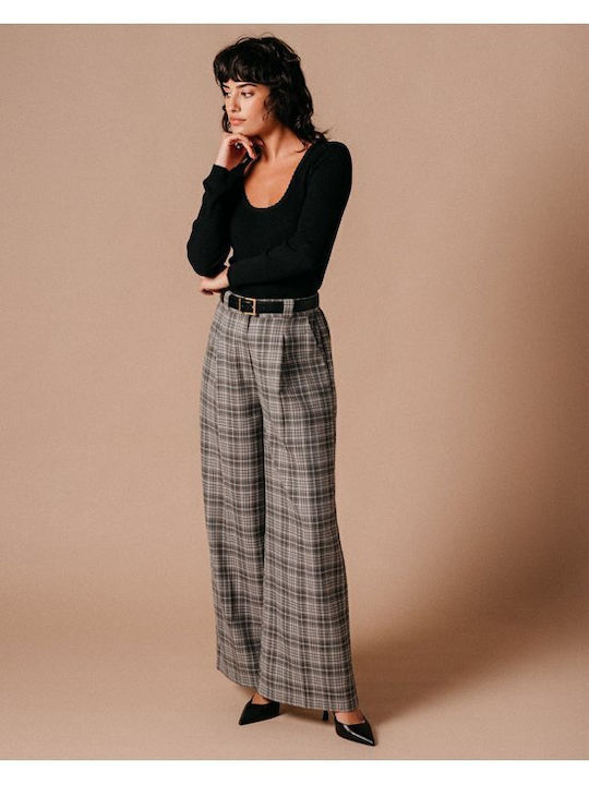 Damen Stoff Hose Gray