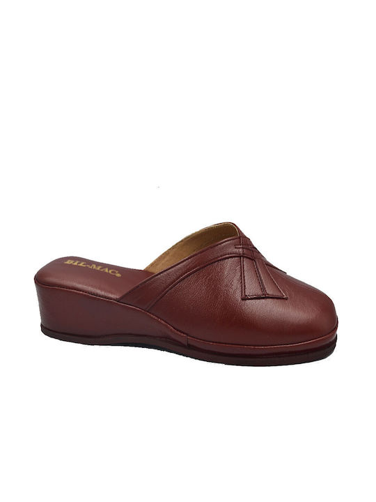 Bil-Mac Leather Women's Slippers Burgundy