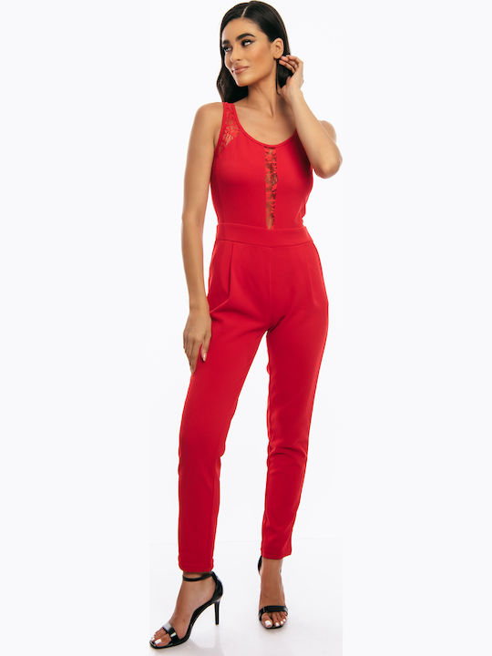 Women's Sleeveless One-piece Suit Red