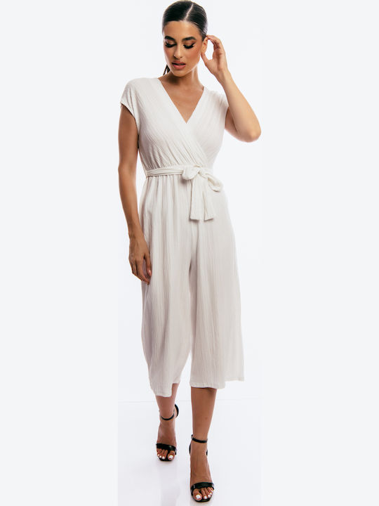 Women's Sleeveless One-piece Suit White