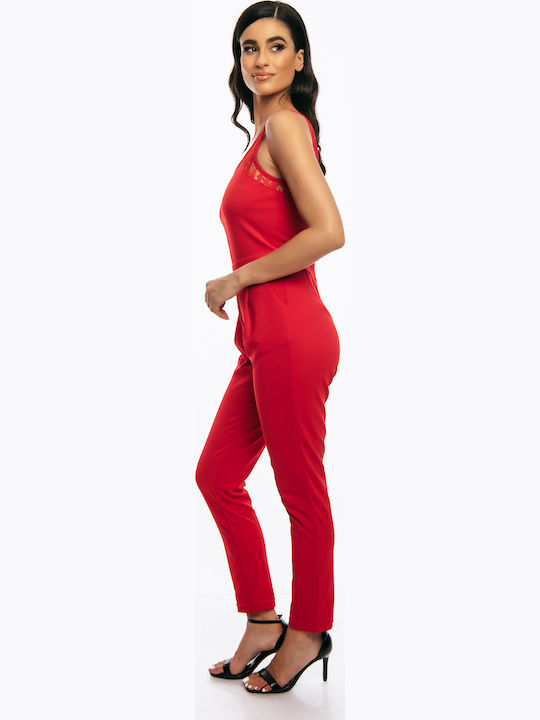 Women's Sleeveless One-piece Suit Red