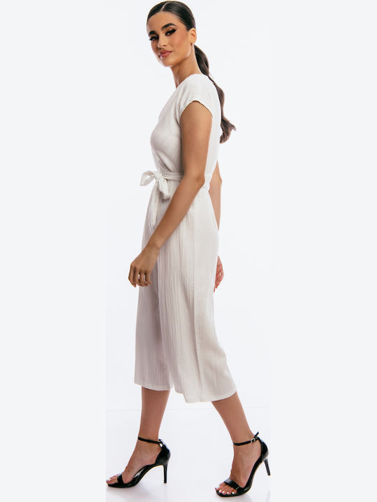 Women's Sleeveless One-piece Suit White
