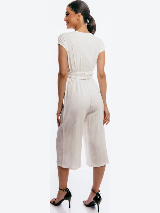 Women's Sleeveless One-piece Suit White