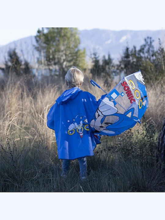 Sonic Waterproof Kids Casual Long Jacket with Hood Blue