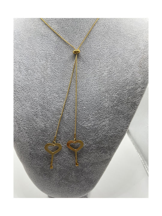 Necklace with design Heart from Gold Plated Steel