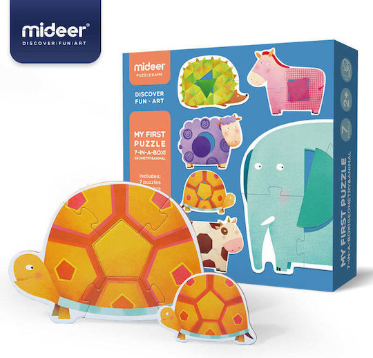 Παιδικό Puzzle Geometry & Animal για 2+ Ετών 32pcs MiDeer